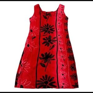 Jams world red floral dress sz small